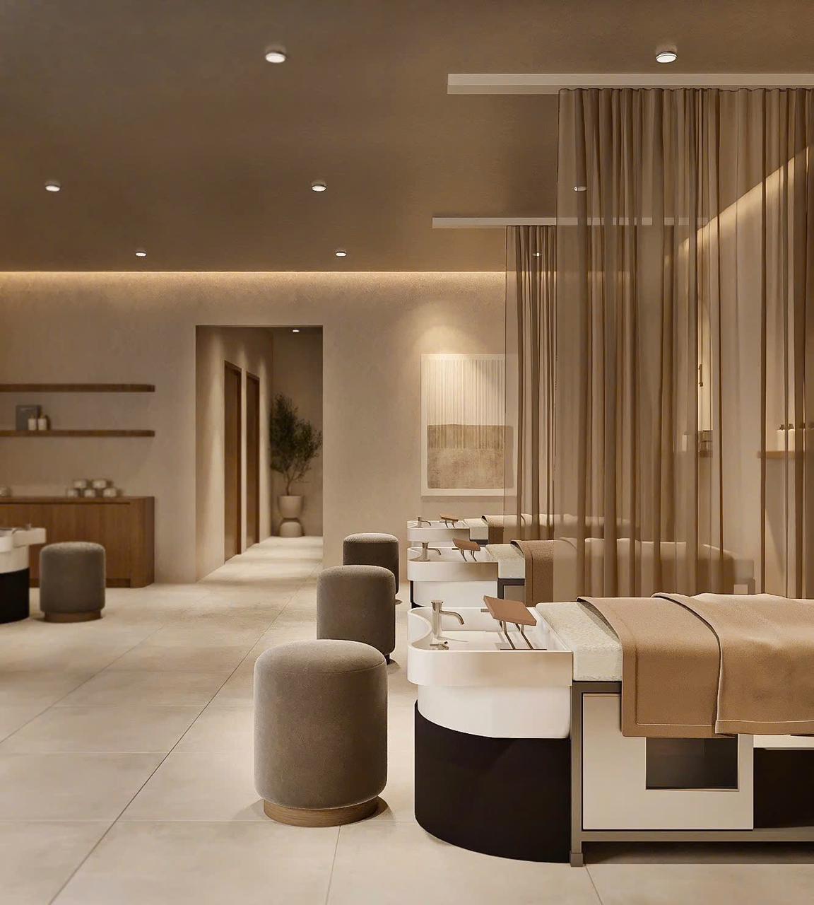 Luxury pedicure area at Lois Head Spa Prosper TX with multiple stations perfect for groups