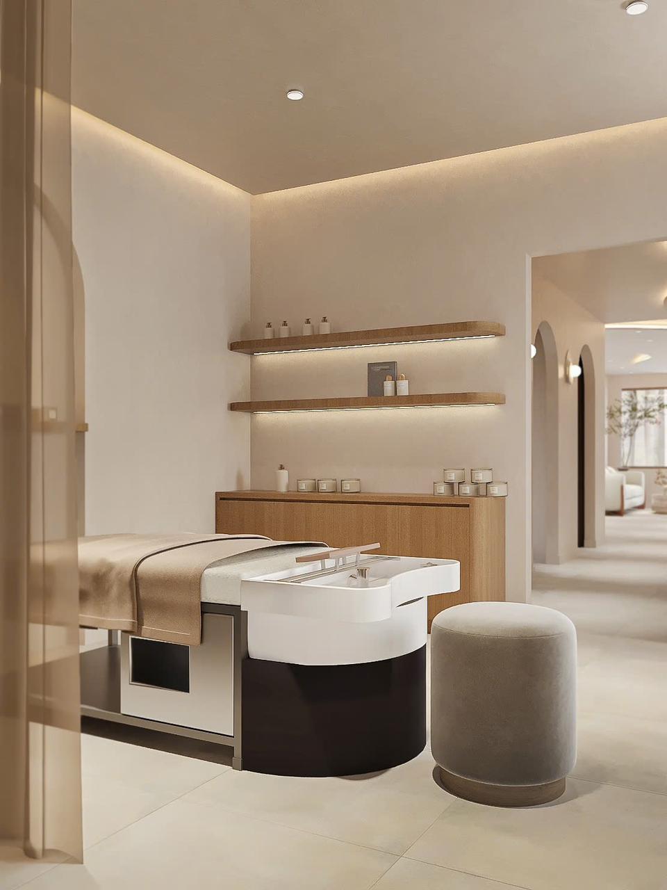 Luxurious spa treatment room at Lois Head Spa